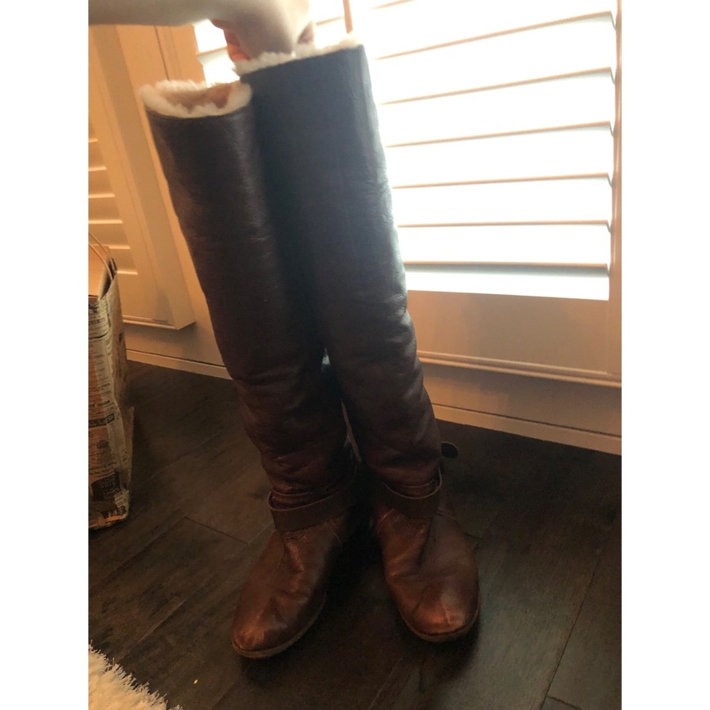 Dolce Vita Leather Thigh High Boots w/ Sheep Fur